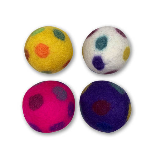 Felt Polka Dot Balls Large - 4pc