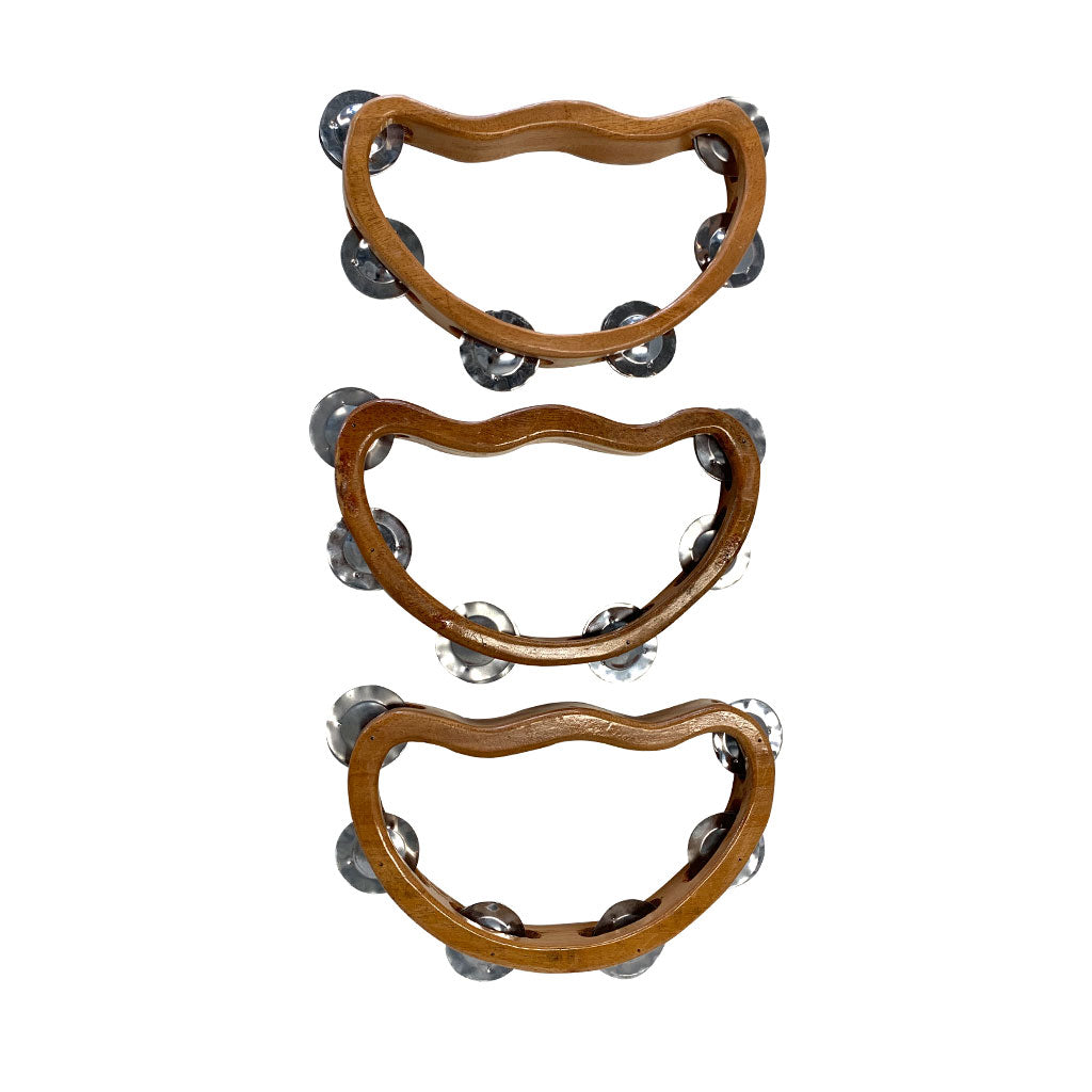 Wooden Tambourine Medium - Set of 3