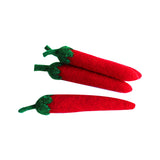 Felt Red Chillies - 4pc