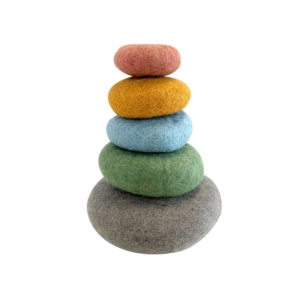 Earth Felt Stacking Pebbles - 5pc