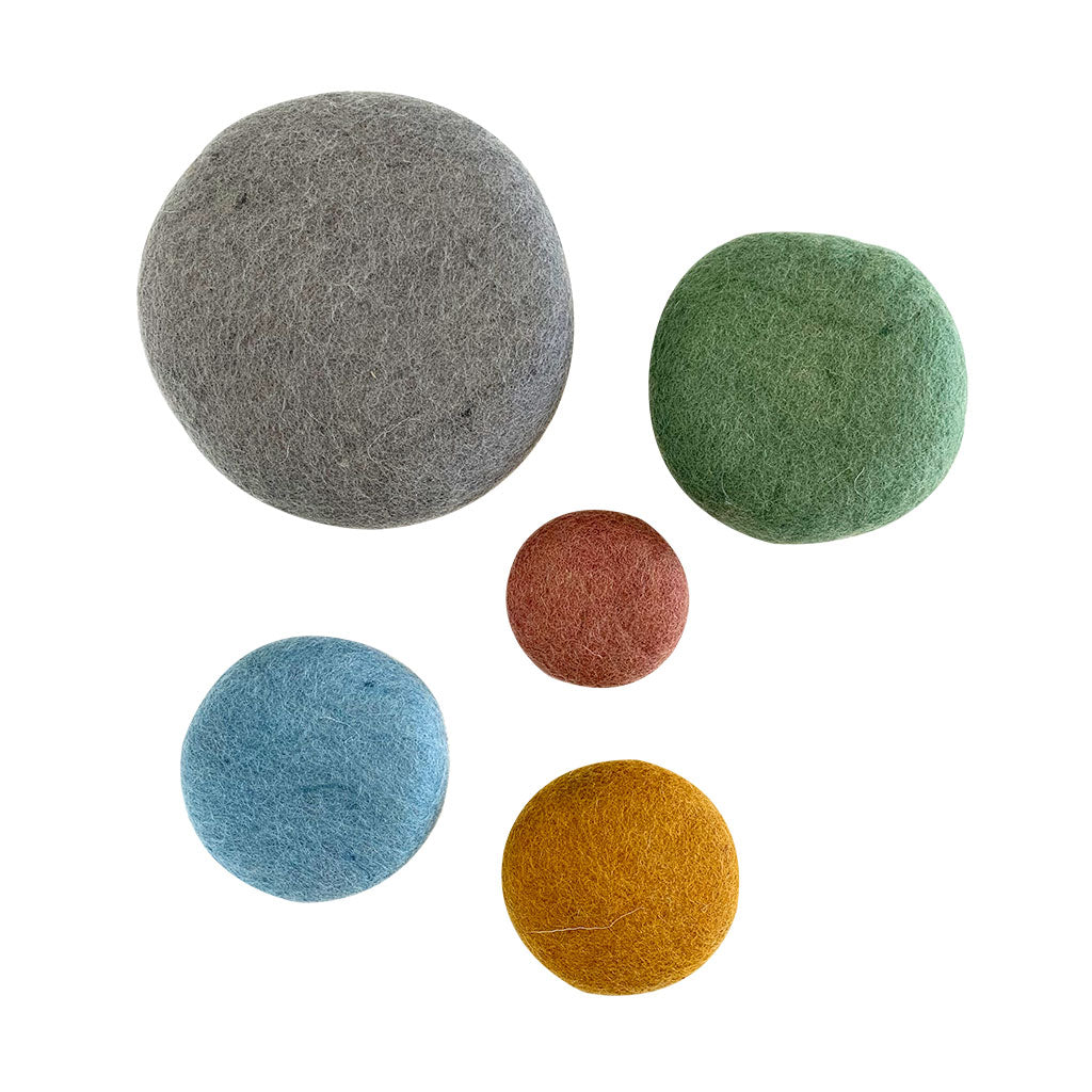 Earth Felt Stacking Pebbles - 5pc