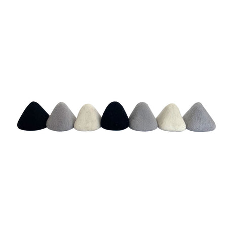Achromatic Felt Pyramids - 7pc
