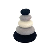 Achromatic Felt Stacking Pebbles - 5pc