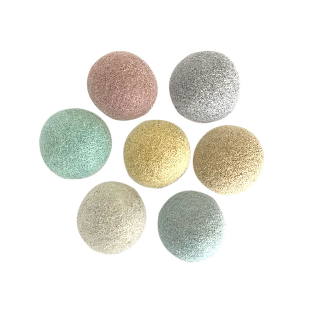 Pastel Felt Balls 5cm - 7pc