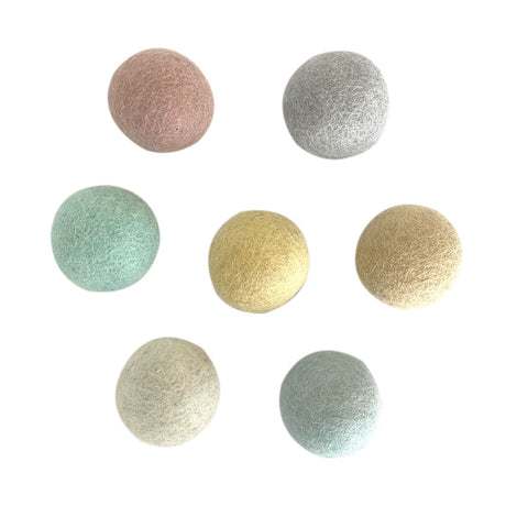 Pastel Felt Balls 5cm - 7pc