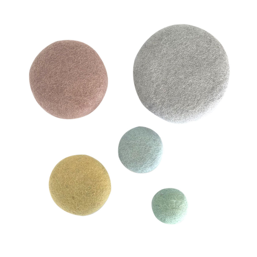Pastel Felt Stacking Pebbles - 5pc