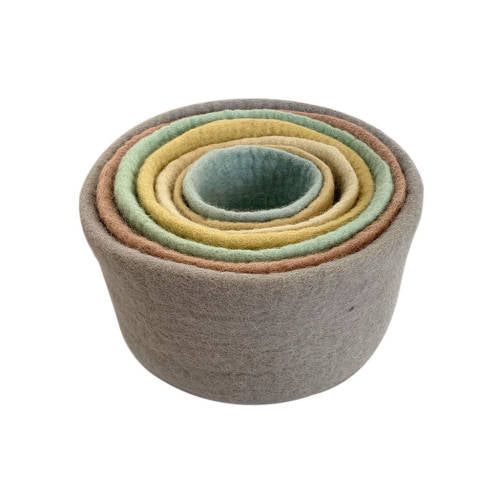 Pastel Felt Nesting Bowls - 7pc - Educating Kids
