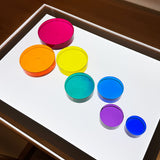 Lucite Rainbow Discs Hot - 7pc