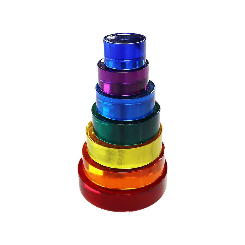 Lucite Rainbow Discs Hot - 7pc