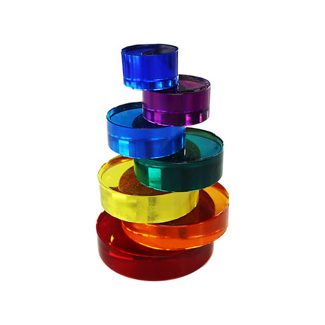 Lucite Rainbow Discs Hot - 7pc