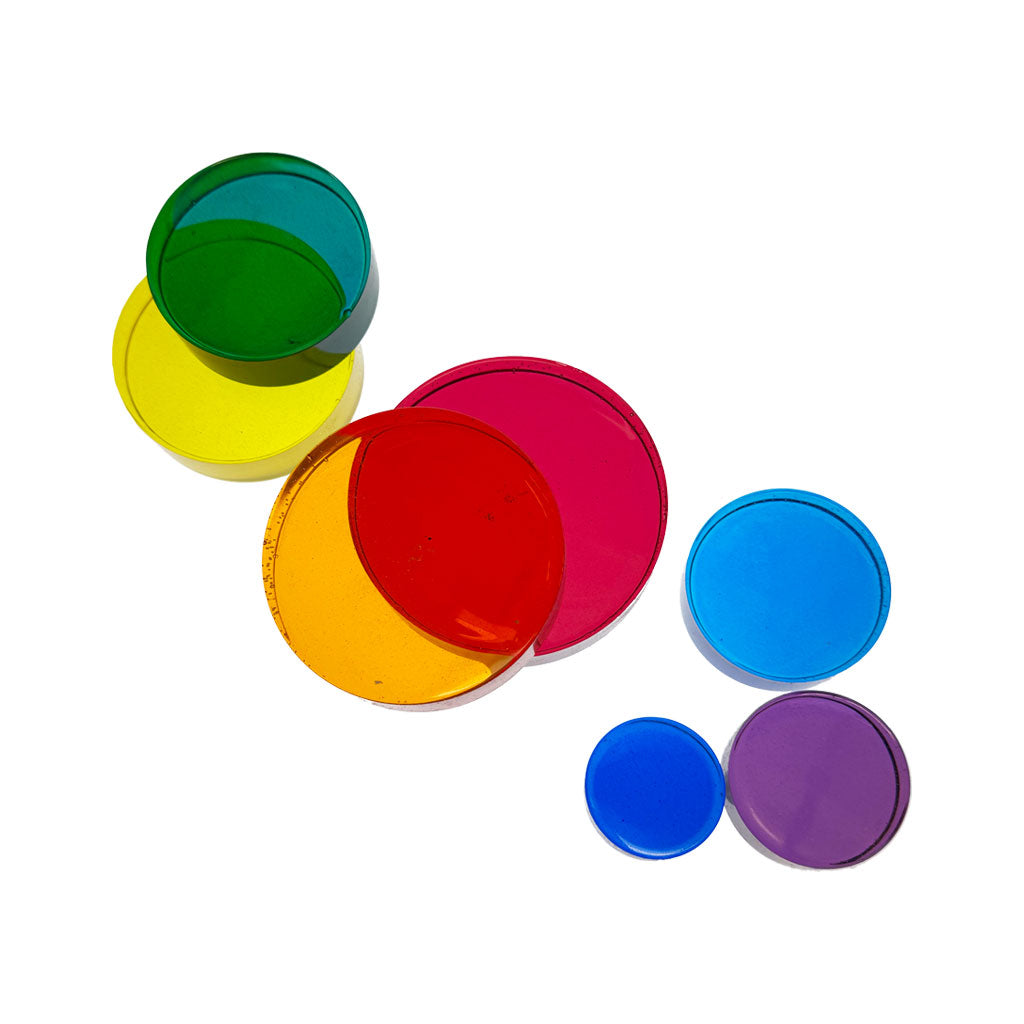 Lucite Rainbow Discs Hot - 7pc