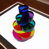 Lucite Rainbow Discs Hot - 7pc