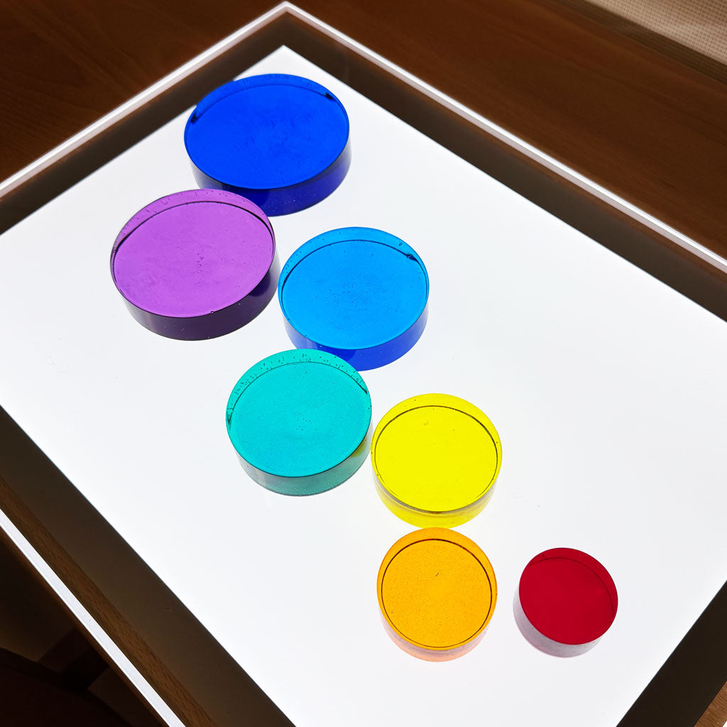 Lucite Rainbow Discs Cool - 7pc