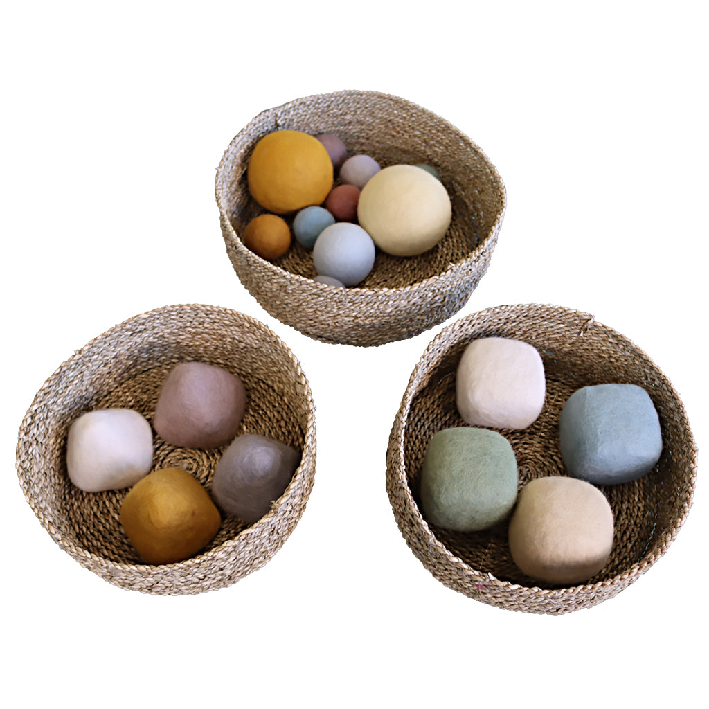 Round Basket Set - Seagrass - 3pc