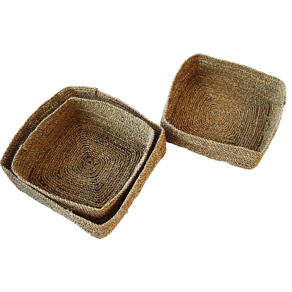 Square Basket Set - Seagrass - 3pc