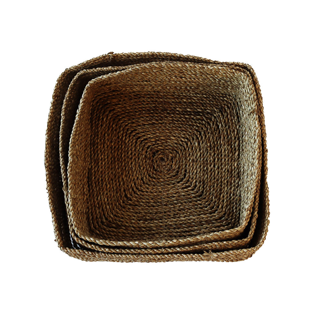 Square Basket Set - Seagrass - 3pc