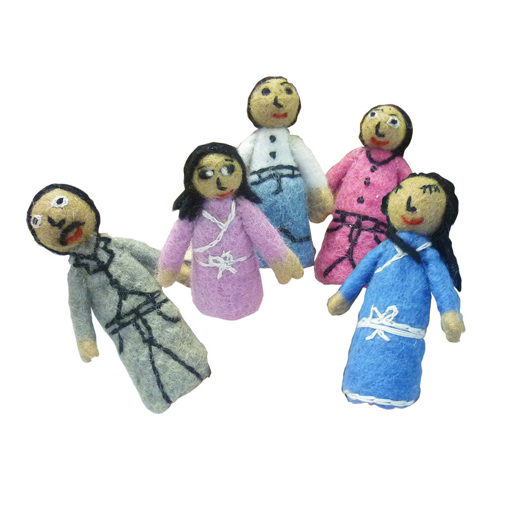 Felt Asian Finger Puppet - Set of 5