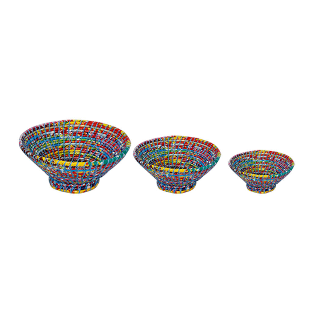 Blue Spiral Bowl - Set of 3