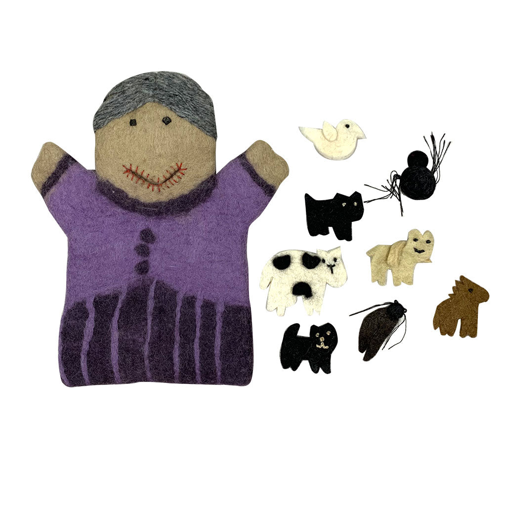 Lady Who Swallowed Fly Puppet