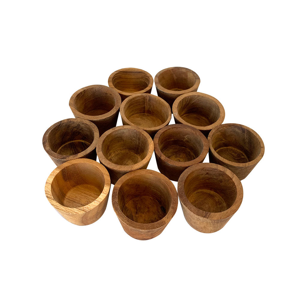 Wooden Natural Bowls - Small - 12pc