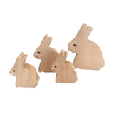Wooden Bunny Family Natural - 4pc