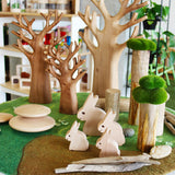 Wooden Bunny Family Natural - 4pc