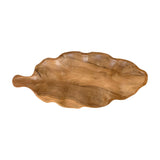 Wooden Hand Carved Leaf Platter - 41cm