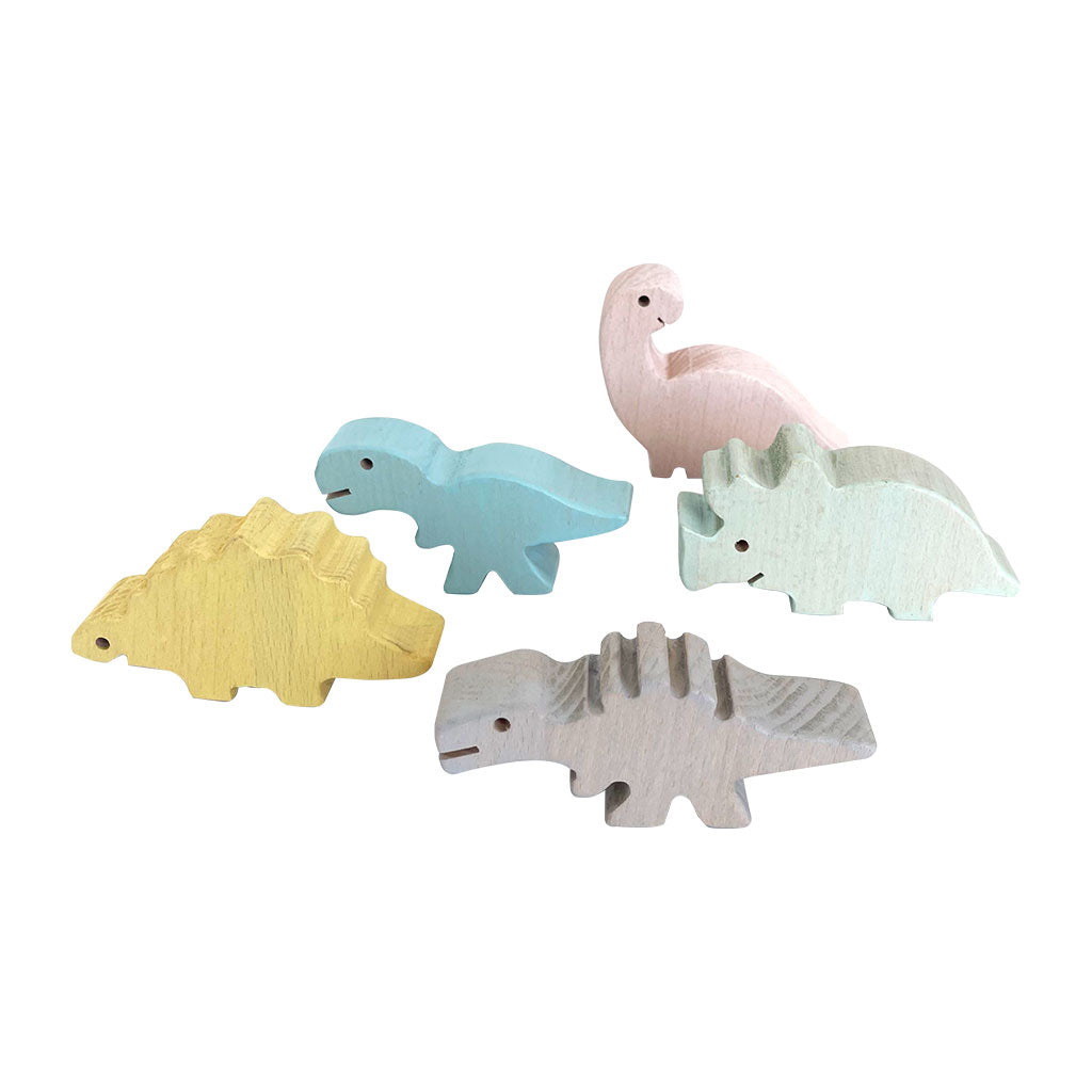 Wooden Dinosaurs Pastel - 5pc