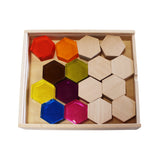 Hexagon Phatt Lucite and Wood Set - 16pc