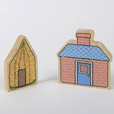 Wooden Three Little Pigs Figures -7pc