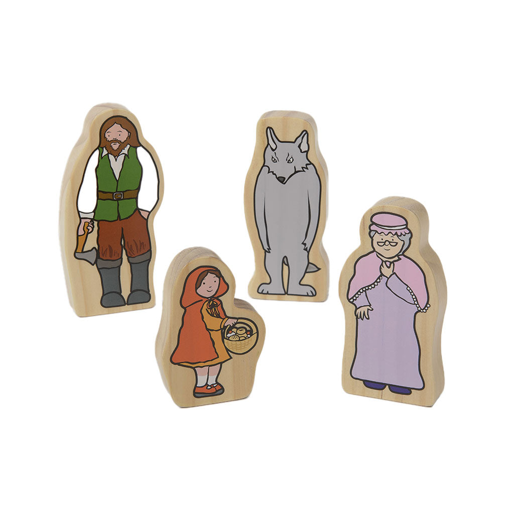 Wooden Red Riding Hood Figures - 4pc