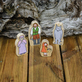 Wooden Red Riding Hood Figures - 4pc