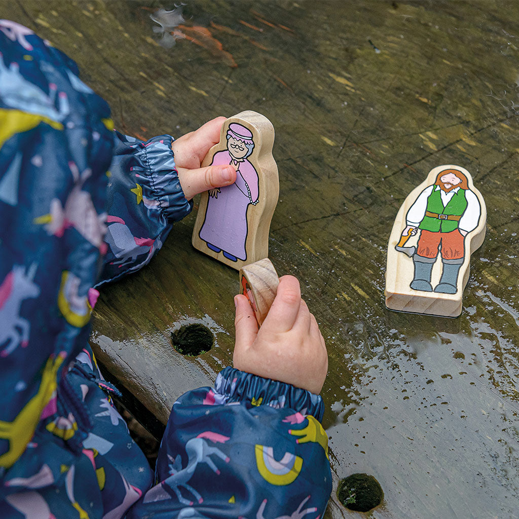 Wooden Red Riding Hood Figures - 4pc