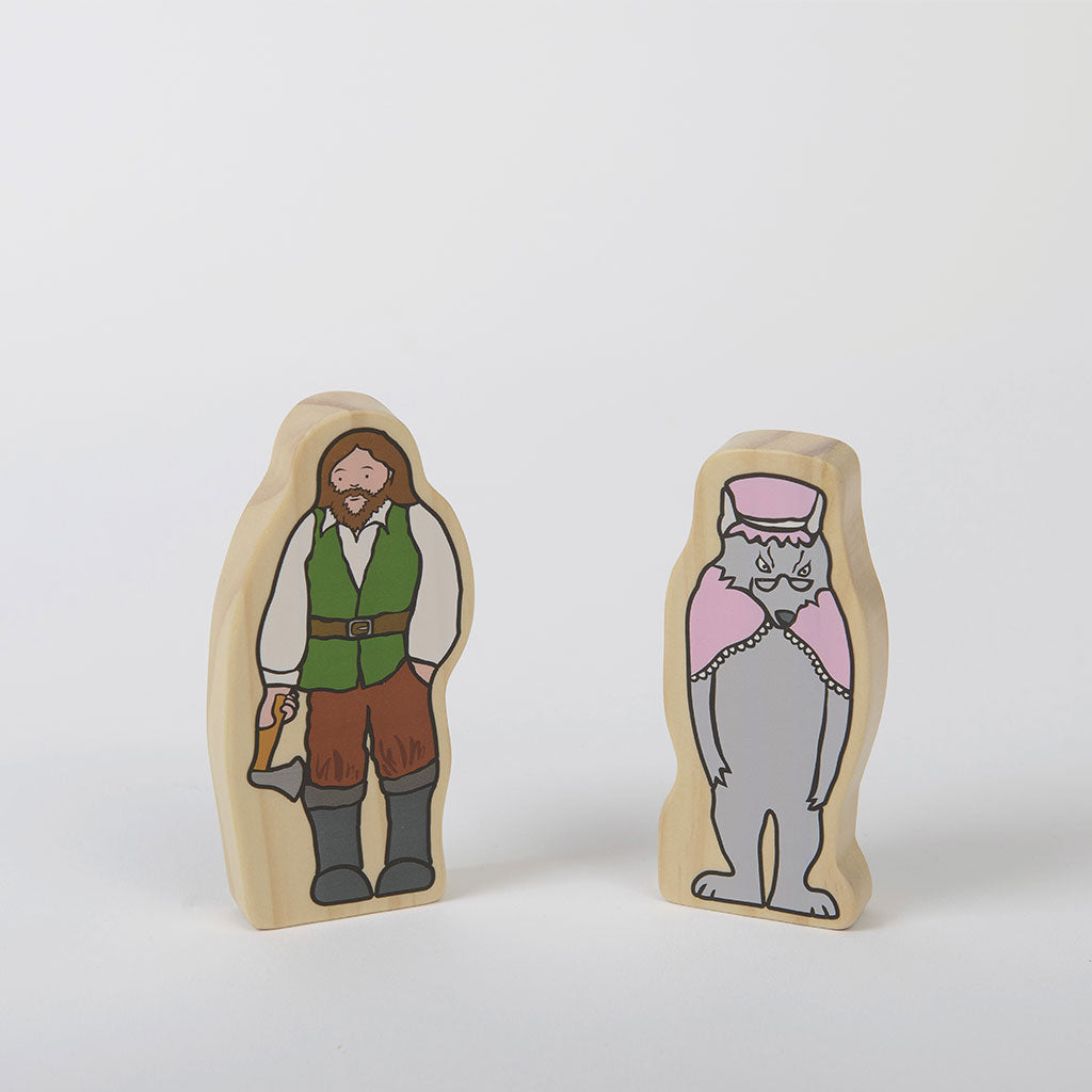 Wooden Red Riding Hood Figures - 4pc