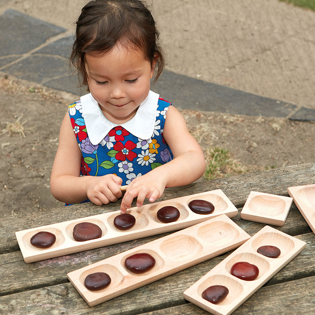 Wooden 1-2-3-4-5 Frame Tray Set