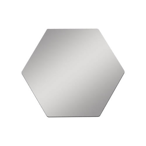 Set 4 Mirrors 30cm - Silver Hexagon Acrylic