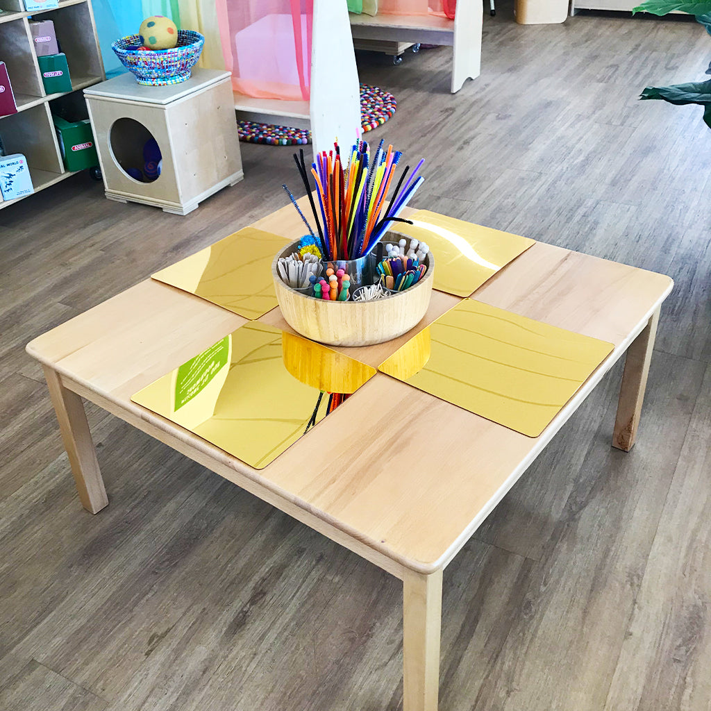 Square Acrylic Mirrors Gold 30cm - 4pc