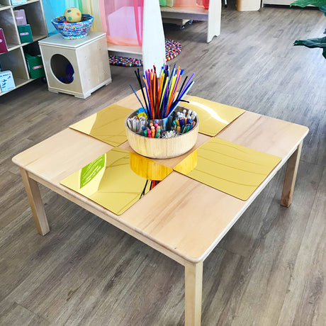 Square Acrylic Mirrors Gold 30cm - 4pc