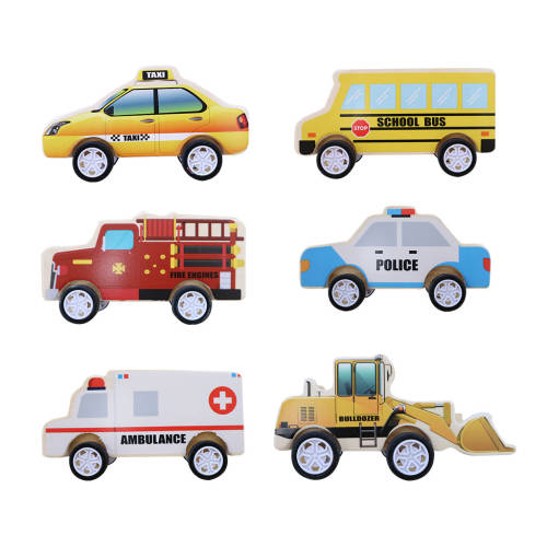 Wooden Vehicle Set - 6pc - Educating Kids