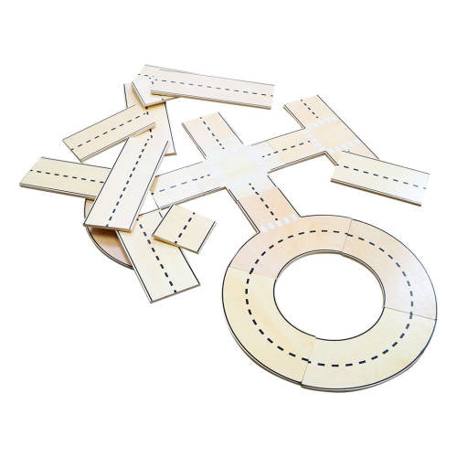 Wooden Road Track Set - 20pc - Educating Kids