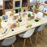 Wooden Road Track Set - 20pc - Educating Kids
