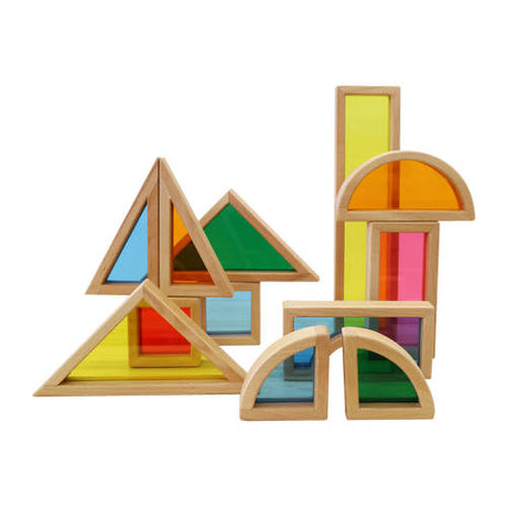 Large Coloured Perspex Blocks - 12pc - Educating Kids