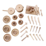 Wooden Tableware - 52pc