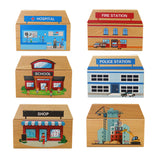 Wooden Building - 6pc
