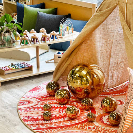 Gold Mega Stainless Steel Ball - 38cm - Educating Kids