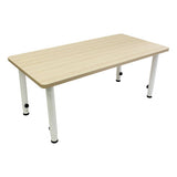 Adj Rec Table Beech Veneer White Leg - 120x60cm - Educating Kids