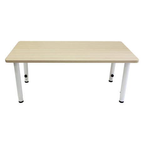 Adjustable Rectangle Table - Beech Veneer & White
