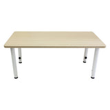Adj Rec Table Beech Veneer White Leg - 120x60cm - Educating Kids
