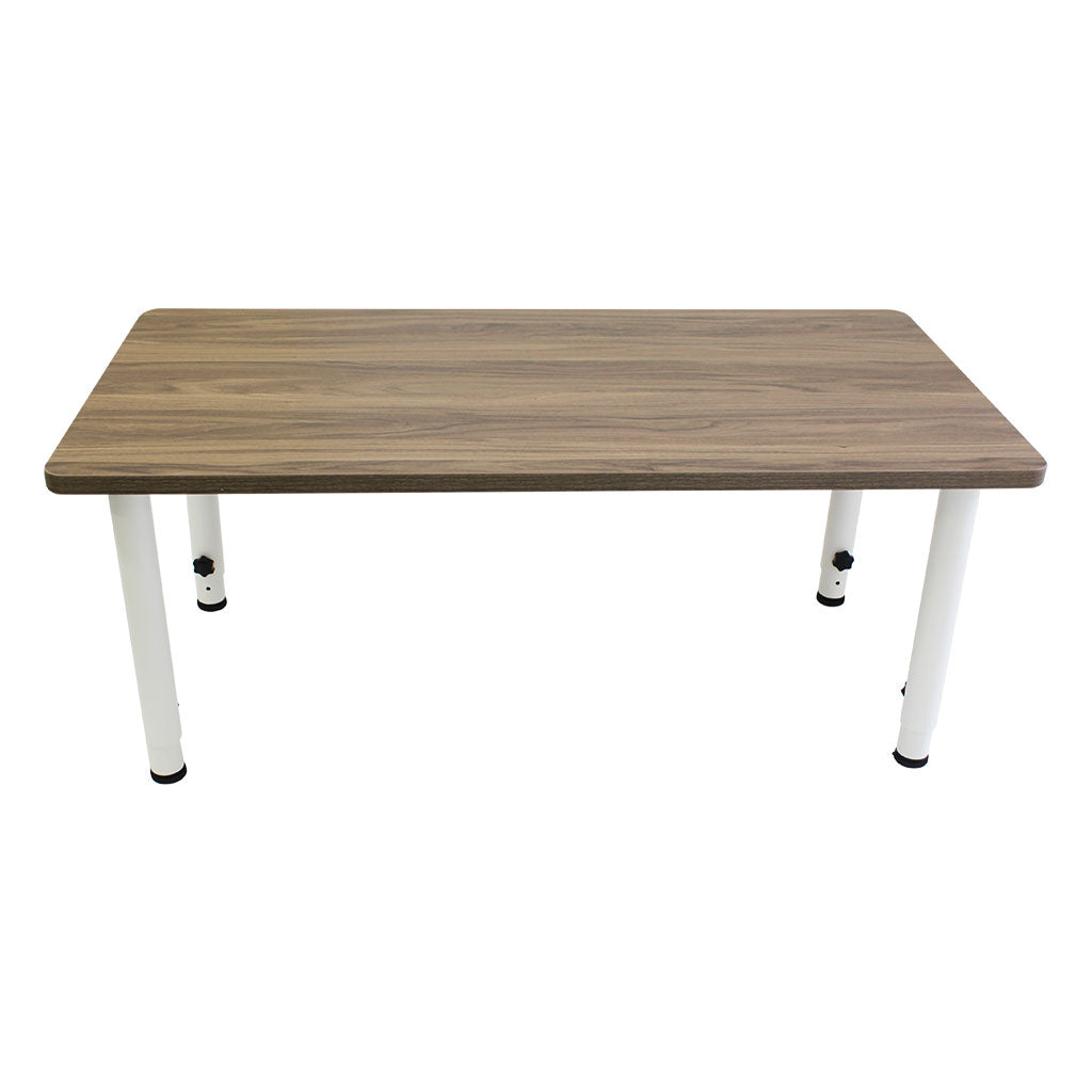 Adjustable Rectangle Table - Oak Veneer & White