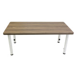 Adjustable Rectangle Table - Oak Veneer & White